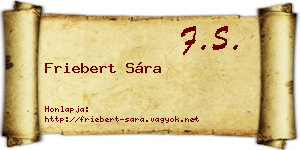 Friebert Sára névjegykártya