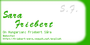 sara friebert business card